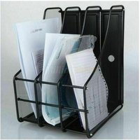 Trade Shop Traesio - Trade Shop - metall büro dokumentenhalter 3 fächer schreibtisch zeitschriften - von TRADE SHOP TRAESIO