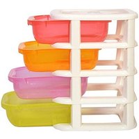 Trade Shop Traesio - Trade Shop - mini-desktop-aufbewahrungsbox 4-SCHICHT-SCHUBLADE mehrfarbig kunststoff - von TRADE SHOP TRAESIO