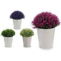Trade Shop Traesio - Trade Shop - Mini-Vase, weiß, künstliche Blumen, bunt, 15 x 15 x 15 cm, Pflanzen zum Aufhängen - von TRADE SHOP TRAESIO