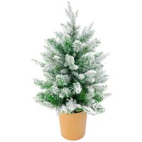 Trade Shop Traesio - Trade Shop - mini weihnachtsbaum mit schneeeffekt grösse 60 cm kunststoffbaum mit topf - von TRADE SHOP TRAESIO
