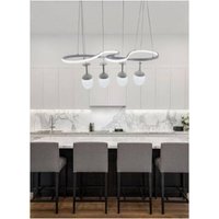 Trade Shop Traesio - Trade Shop - moderne stil führte pendel kronleuchter kurve weiss 4 lichtpunkte 68 w LP-24B - Trade Shop Traesio - Trade Shop - moderne stil führte pendel kronleuchter kurve weiss 4 lichtpunkte 68 w LP-24B - von TRADE SHOP TRAESIO