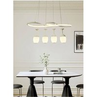 Trade Shop Traesio - Trade Shop - moderne stil führte pendel kronleuchter kurve weiss 4 lichtpunkte 68 w LP-24B - Trade Shop Traesio - Trade Shop - moderne stil führte pendel kronleuchter kurve weiss 4 lichtpunkte 68 w LP-24B - von TRADE SHOP TRAESIO