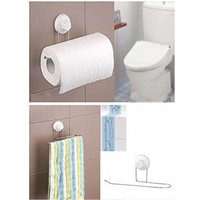 Trade Shop Traesio - Trade Shop - scottex Toilettenpapierhalter mit Saugnapf aus Kunststoff und Stahl für die Wandmontage im Badezimmer - von TRADE SHOP TRAESIO