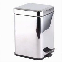 Trade Shop Traesio - Trade Shop - 3-Liter-Pedal-Mülleimer aus Stahl, quadratischer Mülleimer 87445 - von TRADE SHOP TRAESIO