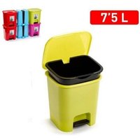 Trade Shop Traesio - Trade Shop - pedalbetriebener kunststoff-mülleimer 7 liter recycling-eimer - von TRADE SHOP TRAESIO