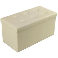 Trade Shop Traesio - Trade Shop - pouf box rechteckig kunstleder truhe fusshocker farbe - Beige von TRADE SHOP TRAESIO