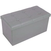 Trade Shop Traesio - Trade Shop - pouf box rechteckig kunstleder truhe fusshocker farbe - Grau von TRADE SHOP TRAESIO