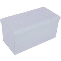 Trade Shop Traesio - Trade Shop - pouf box rechteckig kunstleder truhe fusshocker farbe - Weiß von TRADE SHOP TRAESIO