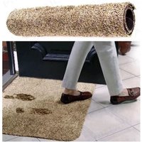 Trade Shop - Braune rutschfeste Magic Carpet Matte, super saugfähig, waschbar, Fußmatte für den Eingang - von TRADE SHOP TRAESIO