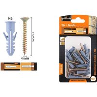 Trade Shop - set mit 18 schrauben 4 x 35 mm + flügeldübel M6 fischer 57203 - von TRADE SHOP TRAESIO