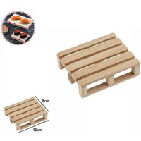 Trade Shop Traesio - Trade Shop - satz 2PCS mini holzpalette flach tablett untersetzer 10X8CM 74031A - von TRADE SHOP TRAESIO