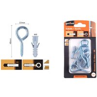 Trade Shop Traesio - Trade Shop - set mit 5 geschlossenen ringschrauben 22X48MM + flügeldübel M8 dübel 90725 - von TRADE SHOP TRAESIO
