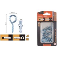 Trade Shop Traesio - Trade Shop - set mit 6 geschlossenen ringschrauben 20X42MM + flügeldübel M8 dübel 90727 - von TRADE SHOP TRAESIO