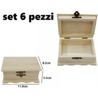 Trade Shop Traesio - Trade Shop - set mit 6 schachteln holzkästchen decoupage schmuckkasten 53376A - Trade Shop Traesio - Trade Shop - set mit 6 schachteln holzkästchen decoupage schmuckkasten 53376A - von TRADE SHOP TRAESIO