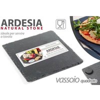 Trade Shop Traesio - Trade Shop - schiefertablett natursteinplatte quadratisch 20X20CM geschirr 752247 - von TRADE SHOP TRAESIO
