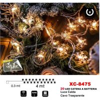 Trade Shop Traesio - Trade Shop - schneeflocken lichterkette 20LED batteriebetrieben warmes licht transparentes kabel XC-8475 - von TRADE SHOP TRAESIO