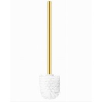 Trade Shop Traesio - Trade Shop - scopino ricambettino spazzola wc bagno manico dorato seto bianche 87147 - von TRADE SHOP TRAESIO