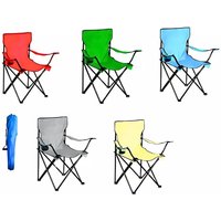 Trade Shop Traesio - Trade Shop - Klappstuhl mit Getränkehalter zum Angeln, Camping, Meer, Strand, einfarbig 285006 - von TRADE SHOP TRAESIO