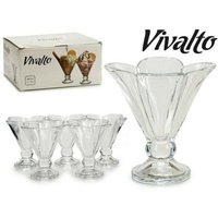 Trade Shop Traesio - Trade Shop - service-set 6-TEILIG, blumenförmige glasbecher 30CL für eis - von TRADE SHOP TRAESIO