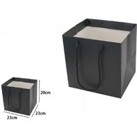 Trade Shop - set 2 stück briefumschläge geschenktasche schwarz 23X23X20 cm seilgriffe 69242 - von TRADE SHOP TRAESIO