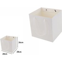 Trade Shop - set 2 stück briefumschläge geschenktüte weiss 28X28X26CM seilgriffe 69247 - von TRADE SHOP TRAESIO