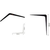 Trade Shop Traesio - Trade Shop - set 2 stück regalhalter, dreieckiges metallregal 40 cm schwarz 91275 - von TRADE SHOP TRAESIO