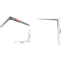 Trade Shop Traesio - Trade Shop - set 2 stück regalhalterung dreieckig metall regal 20CM grau 91263 - Trade Shop Traesio - Trade Shop - set 2 stück regalhalterung dreieckig metall regal 20CM grau 91263 - von TRADE SHOP TRAESIO