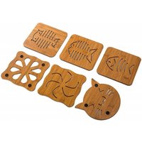 Trade Shop Traesio - Trade Shop - set 4PZ. unter pfanne tiere holz kochgeschirr schützt oberflächen vor hitze - von TRADE SHOP TRAESIO