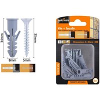 Trade Shop - 8er Set Kreuzschrauben 5x35 mm + Flügeldübel M8 Fischer Dübel 57567 - von TRADE SHOP TRAESIO