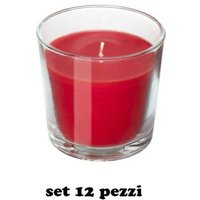 Trade Shop Traesio - Trade Shop - set mit 12 roten glaskerzen mit erdbeerduft, entspannendem wachs - von TRADE SHOP TRAESIO