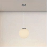 Trade Shop Traesio - Trade Shop - silberne pendelleuchte mit weisser glaskugel E27-ANSCHLUSS minimal 33511 - Trade Shop Traesio - Trade Shop - silberne pendelleuchte mit weisser glaskugel E27-ANSCHLUSS minimal 33511 - von TRADE SHOP TRAESIO