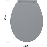 Trade Shop - universal-standard-toilettensitz aus superwiderstandsfähigem kunststoff 44X36CM, farbe grau - von TRADE SHOP TRAESIO