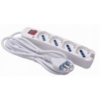 Trade Shop Traesio - Trade Shop - universal-steckdose mit 4 ausgängen und beleuchtetem schalter, 16-A-STECKER, 3-MT-KABEL, 80190N - von TRADE SHOP TRAESIO