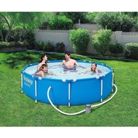 Trade Shop - steel pro obererde-pool 305X76CM rundes set mit filterpumpe 56679 - von TRADE SHOP TRAESIO