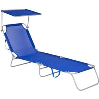 Trade Shop Traesio - Trade Shop - textilene liege mit blauem sonnenschirm für sea garden verstellbare rückenlehne 281012 - Trade Shop Traesio - Trade Shop - textilene liege mit blauem sonnenschirm für sea garden verstellbare rückenlehne 281012 - von TRADE SHOP TRAESIO