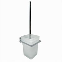Trade Shop Traesio - Trade Shop - toilettenbürstenhalter komplett mattglas wandmontiert bad würfel 87220 - von TRADE SHOP TRAESIO