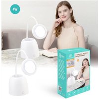 Trade Shop Traesio - Trade Shop - touch-lampe TX-9082 led-tisch-usb-wiederaufladbarer spiegel 3 verbindungsbare helligkeit - von TRADE SHOP TRAESIO
