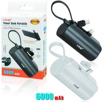 Trade Shop Traesio - Trade Shop - tragbare powerbank akku 6000MAH 2 lightning 8PIN ausgänge + typ-c kabel TT8300 - von TRADE SHOP TRAESIO