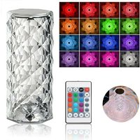 Trade Shop - usb wiederaufladbare led tischlampe kristall effekt touch rgb und fernbedienung - von TRADE SHOP TRAESIO