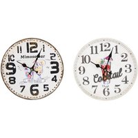 Trade Shop Traesio - Trade Shop - Vintage-Wanduhr mit Cocktail-Motiv, für Küche und Zuhause, analog, Holz, 218700 - von TRADE SHOP TRAESIO