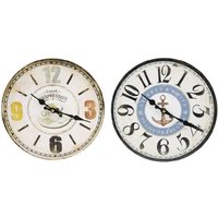Trade Shop Traesio - Trade Shop - Runde analoge Wanduhr aus Holz im Vintage-Stil für Zuhause und Küche, 218707 - Trade Shop Traesio - Trade Shop - Runde analoge Wanduhr aus Holz im Vintage-Stil für Zuhause und Küche, 218707 - von TRADE SHOP TRAESIO