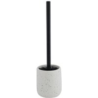 Trade Shop - WC-Bürstenhalter mit schwarzer Bürste, wc, Badezimmer, Keramik, weißer Granit, Steineffekt, 87808 - von TRADE SHOP TRAESIO