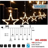 Trade Shop Traesio - Trade Shop - weihnachts-lichtervorhang 168 led mit sternen warmes licht transparentes kabel XC-4006 - Trade Shop Traesio - Trade Shop - weihnachts-lichtervorhang 168 led mit sternen warmes licht transparentes kabel XC-4006 - von TRADE SHOP TRAESIO