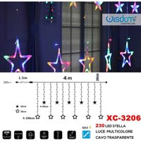 Trade Shop Traesio - Trade Shop - weihnachts-lichtervorhang 230LED sterne mehrfarbig licht transparentes kabel XC-3206 - Trade Shop Traesio - Trade Shop - weihnachts-lichtervorhang 230LED sterne mehrfarbig licht transparentes kabel XC-3206 - von TRADE SHOP TRAESIO