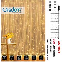 Trade Shop Traesio - Trade Shop - weihnachtslichtervorhang 300 led warmes licht transparentes kabel 8 lichtspiele XC-4831 - Trade Shop Traesio - Trade Shop - weihnachtslichtervorhang 300 led warmes licht transparentes kabel 8 lichtspiele XC-4831 - von TRADE SHOP TRAESIO