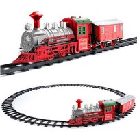 Trade Shop Traesio - Trade Shop - weihnachtszug unter dem baum elektrischer zug mit lichtern rot und WEIß - von TRADE SHOP TRAESIO