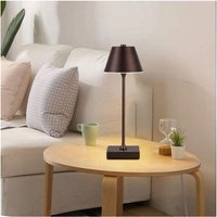 Trade Shop - wiederaufladbare tischlampe usb 10W 3 lichtfarbe weiss gold schwarz D27-3C - Braun von TRADE SHOP TRAESIO