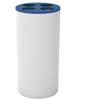 Trade Shop - Zahnbürstenhalter aus Glas, 4 Löcher, weiß, blau, Kunststoff, Badezimmerzubehör 69897 - Trade Shop - Zahnbürstenhalter aus Glas, 4 Löcher, weiß, blau, Kunststoff, Badezimmerzubehör 69897 - von TRADE SHOP TRAESIO