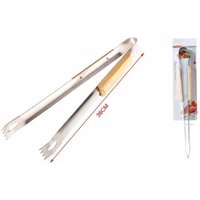 Trade Shop Traesio - Trade Shop - barbecue grillzange 36 cm fleisch fisch gemüse aus holz stahl 2406329 - Trade Shop Traesio - Trade Shop - barbecue grillzange 36 cm fleisch fisch gemüse aus holz stahl 2406329 - von TRADE SHOP TRAESIO