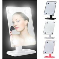 Trade Shop - Tragbarer Schminkspiegel mit Beleuchtung und 4 LED-Leuchten, Kosmetikspiegel, Tischplatte - Trade Shop - Tragbarer Schminkspiegel mit Beleuchtung und 4 LED-Leuchten, Kosmetikspiegel, Tischplatte - von TRADE SHOP TRAESIO